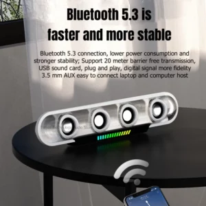 SOAIY Computer Audio Desktop Crystal Music E-sports Games Sound Box Pickup Colorful Lights Portable Wireless Bluetooth Speakers - Image 4