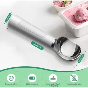 Electric Heated Ice Cream Scoop, Rechargeable Scooper For Hard Icecream, Self Heated Spoon Rust-proof Metal Easy Clear Gadgets - Image 3