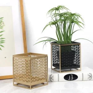 Limited Nordic Light Luxury Gold Hollowed Flower Pot Creative Fashion Balcony Plant Stand Simple Atmosphere Indoor Decor Shelf - Image 5