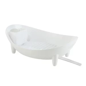 Dish Drying Rack Oval Shaped Drainer Plate Bowl Cutlery Storage Container with Utensil Holder Vegetable Basket Kitchen Container - Image 6