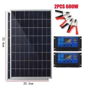 300W Solar Panel Kit Complete 12-18V Polycrystalline Power Portable Outdoor Rechargeable Solar Cell Solar Generator for Home - Image 3