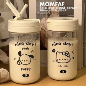 600Ml Cartoon HelloKittys Pochacco Water Cup Girls Plastic Cup High Temperature Resistant Summer Children's Water Bottle Gifts - Image 1