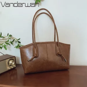 Solid Color PU Leather Tote Bags for Women 2025 Fashion Female Shoulder Bag High-quality Purses and Handbags Designer Sac A Main - Image 1