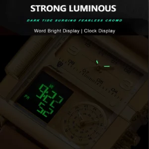 POEDAGAR Luxury Man Wristwatch Rectangle Waterproof Luminous Day Week Men Watch Digital Multifunction Men's Watches Quartz Reloj - Image 2