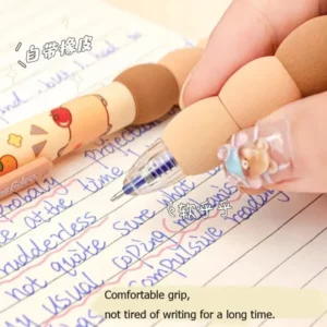 4Pcs Cartoon Capibara Erasable Pencil Gradient Sponge Neutral Press Move Pen Elementary School Blue Pen Erasable Pen - Image 3