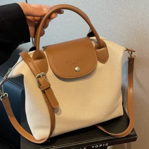 Fashion Commuting bag for women 2025 New Casual Canvas Crossbody Bag Small Handbag and Purse Ladies Hand-held Dumpling Bag - Image 2