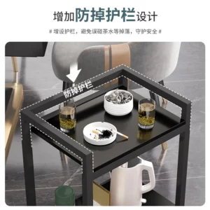 Double Layer Small Side Table Tea Table Tea Rack Chess And Card Room Special Shelf For Card Play Tea Table - Image 2