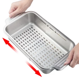 304 Stainless Steel Kitchen Sink Drain Basket Retractable Drain Rack Dish Washing Basin Chopsticks Dish Storage Shelf - Image 5