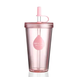 Reusable Iced Coffee Cups With Lids Double Wall Drink Cup With Straw And Lid Coffee Cups For Coffee Milk Juice Drinking Water - Image 4