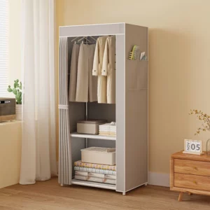 Dustproof Wardrobe Portable Closet Space-Saving Cloth Storage Cabinet For Household Bedrooms Cloakrooms Hanging Clothes Supplies - Image 1