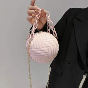Ladies Spherical Bag Personality Acrylic Handbag And Purse 2023 Fashion New Shoulder Messenger Bag Korean Round Bag Women's Bag - Image 5