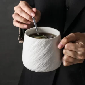 Simple Stone Texture Ceramic Coffee Cup 550ml Large Capacity Tea Cup Home Dessert Bread Milk Mug Office Mug Gift Home Decoration - Image 4