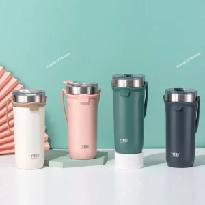 Tyeso Stainless Steel Coffee Mug with Straw Insulated Vacuum Flask Tumbler Double-Walled Thermos Bottle for Hot Cold Beverages - Image 5