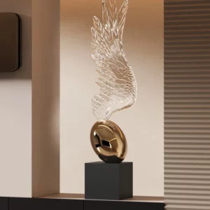Transparent Wings Art Abstract Ornament Modern Light Luxury Interior Large Floor-to-ceiling Statue Sculpture Office Decoration - Image 3