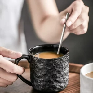 Creative Rock Ceramic Coffee Cup 330ml Couple Tea Cup Home Breakfast Milk Oatmeal Mug Office Mug Birthday Gift Home Decoration - Image 4