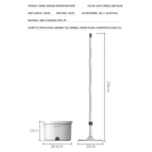 2023 New Cleaning and sewage separation household high-end hand-free automatic rotating mop absorbent floor cleaning flat moppin - Image 6
