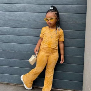 Girls' Clothes Set Children Short Sleeved Fared Pants 2-Piece Set Baby Casual Wear Printing Kids Girl's Clothes 3 4 5 6 7 8 Year - Image 2