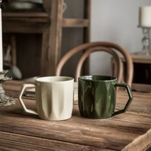 Porcelain Coffee Mug with Handle,Kitchen Drinkware for Men Women,Milk Hot Tea Latte Cup,Microwave and Dishwasher Safe Home cup - Image 3