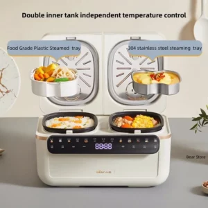 Bear Intelligent Rice Cookers Double Inner Container Integrated Cooking Pot Multi-functional Electric Cooker Home Porridge Soup - Image 3