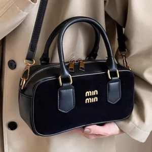 Texture Matte Frosted Bowling Bags Small Square Bag Women's Handbags Purses New Luxury Shoulder Crossbody Bags Mini Boston Packs - Image 4