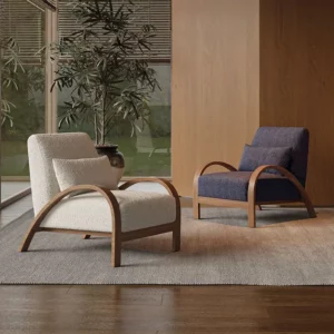 Simple lamb wool single sofa chair living room balcony - Image 4