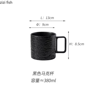 Solid Color Stone Patterned Ceramic Mug Creative Couple Cup Water Cup Office Large Capacity Coffee Cup Milk Cups Home Tea Cups - Image 5