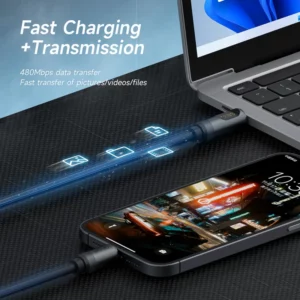 Hagibis USB C Cable with LED Display Type C to C Fast Charger Cable PD 240W Silicone Charging Cord for iPhone 16 Macbook Pro Air - Image 4