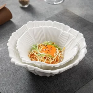Creative White Tulip Bowl Fine Porcelain Ramen Soup Bowl Large Capacity Fruit Bowl Hotel Restaurant Kitchen Utensils Tableware - Image 2