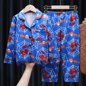Children's Pajamas Set Spring And Autumn Cotton Long Sleeve Trousers Cool Superheroes Suit Comfortable Home Clothes - Image 3