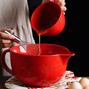Japan style creative ceramic bowl measuring cup with handle The Mixing Bowl household simplicit baking set batter bowl egg bowls - Image 4