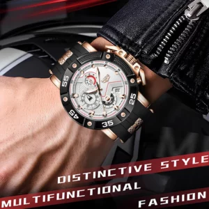 LIGE Man Watch Fashion Military Sport Date Quartz Watches Top Brand Luxury Silicone Strap Waterproof Chronograph Watches For Men - Image 5
