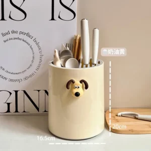 Kitchen rotating knife holder storage rack household multi-functional chopsticks holder kitchen knife chopsticks cage cute decor - Image 5