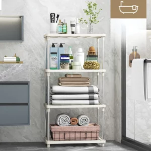 Multifunctional Rack Combination Kitchen Bathroom Storage Layer Rack Floor Plastic Storage and Organization Rack Toy Rack - Image 3
