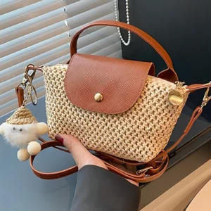 New Straw Braided Shoulder Bag Seaside Beach Holiday Crossbody Bag Summer Braided Small Handbag Women's Single Shoulder Bag - Image 1
