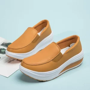 Spring Genuine Leather Soft Outsole Work Shoes Female Black Swing Shoes Woman Plus Size Wedges Single Shoes Zapatillas - Image 5
