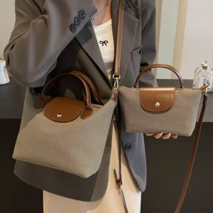 Fashion Commuting bag for women 2025 New Casual Canvas Crossbody Bag Small Handbag and Purse Ladies Hand-held Dumpling Bag - Image 3
