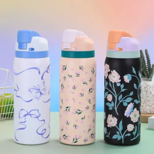 Hot Selling 304 Stainless Steel Insulated Bottle Fashionable Cartoon Pattern Sports Kettle Large Capacity Portable Handheld Cup - Image 1