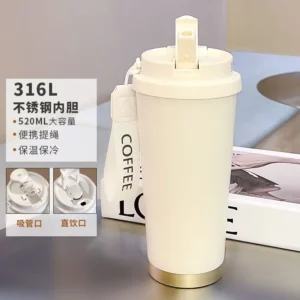 Large Capacity Capybara Kids School Students Drink Cup with Straw Stainless Steel Insulated capybara Water Bottle for Children - Image 3