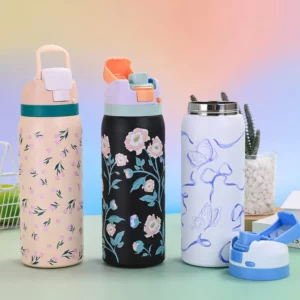 Hot Selling 304 Stainless Steel Insulated Bottle Fashionable Cartoon Pattern Sports Kettle Large Capacity Portable Handheld Cup - Image 2