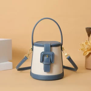 New Fashion Design Box Shape Cross Body Bag Female Short Handle Bag Cowhide Leather Women Small Shoulder Bag Bucket Bag - Image 5