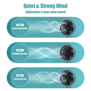 10000mAh Camping Fan Rechargeable Desktop Portable Circulator Wireless Ceiling Electric Fan with Power Bank LED Lighting - Image 3