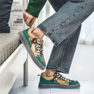 Original Men's Canvas Sneakers Fashion Breathable Elastic Casual Sports Shoes Man Outdoor Flat Non-slip Skateboard Shoes For Men - Image 7