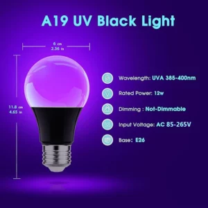 12W E27 UV LED Bulb Purple Black Lights Bulbs Glow in the Dark Party Halloween Decoration Fluorescent Light Lamp AC 85-265V - Image 2