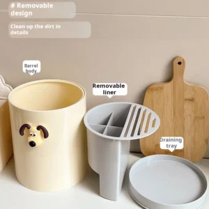Kitchen rotating knife holder storage rack household multi-functional chopsticks holder kitchen knife chopsticks cage cute decor - Image 3