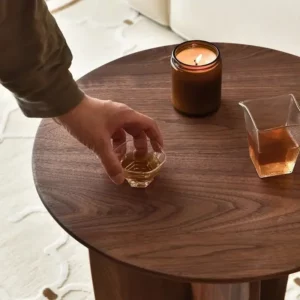Simple Coffee Table Nordic Round A Few Solid Wood Sofa Side Table Corners Black/Walnut Bedroom Bedside Table Couchtisch Desk - Image 4