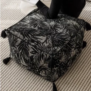 Retro Sitting Pier Chinese Style Loose Tail Sunflower Jacquard Low Stool Tatami Lazy Sofa Living Room Cushion Cozy Footrest - Image 3