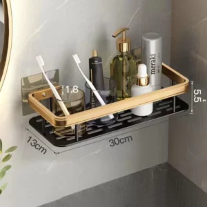 Punch-free Wall Mounted Bathroom Storage Organizer Shelf Shampoo Makeup Storage Rack For Kitchen Bathroom Accessories - Image 4