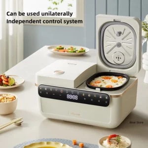 Bear Intelligent Rice Cookers Double Inner Container Integrated Cooking Pot Multi-functional Electric Cooker Home Porridge Soup - Image 2