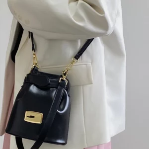 Fashion Design Women's Bucket Shoulder Bag Pu Leather Ladies Small Messenger Bags Small Purse Handbags Female Crossbody Bag - Image 3