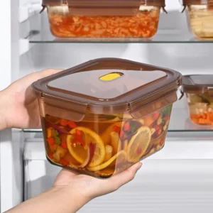 Glass Preservation Box with Lid, Refrigerator, specific Sealed Box with Large Capacity, Pickled Vegetable Storage BOX - Image 2
